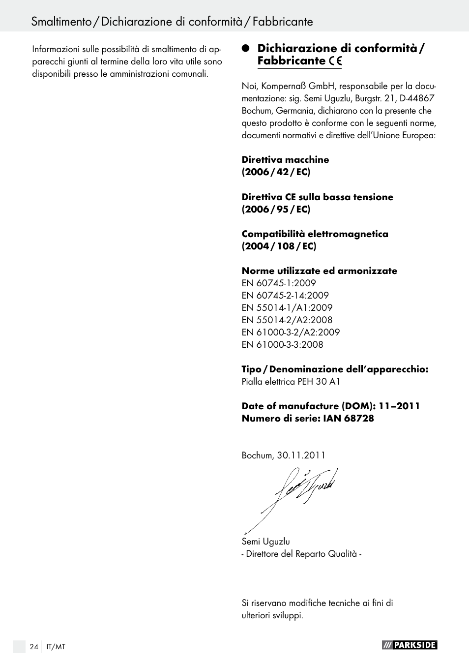 Parkside PEH 30 A1 User Manual | Page 24 / 55