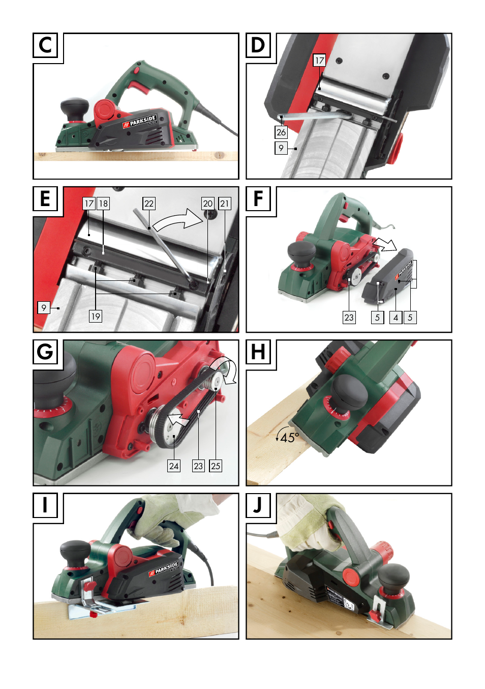 Ch j | Parkside PEH 30 A1 User Manual | Page 4 / 55