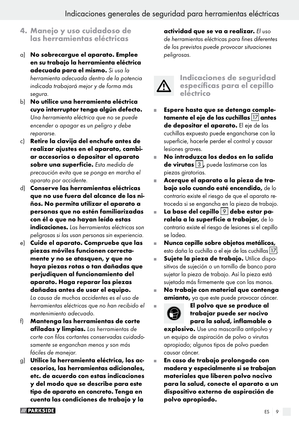 Parkside PEH 30 A1 User Manual | Page 9 / 55