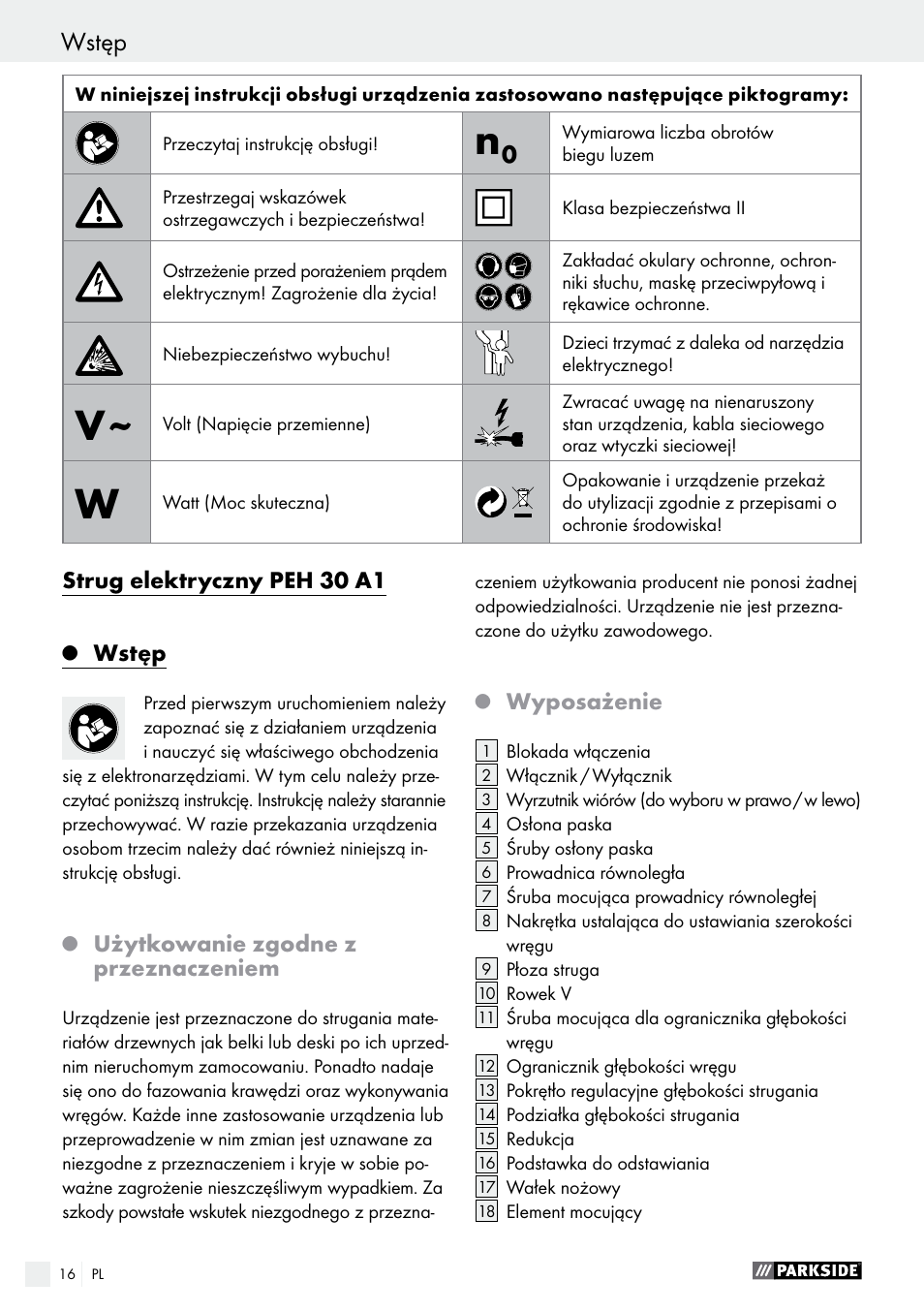 Parkside PEH 30 A1 User Manual | Page 16 / 75