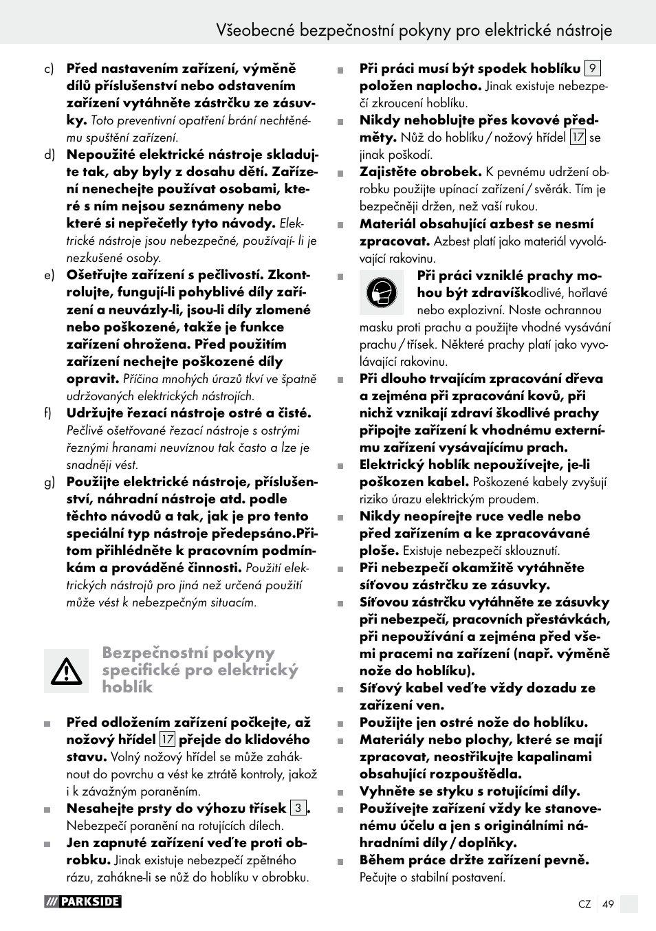 Parkside PEH 30 A1 User Manual | Page 49 / 75