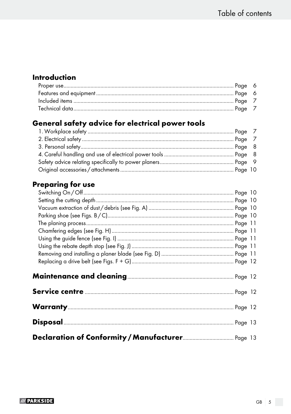 Parkside PEH 30 A1 User Manual | Page 5 / 75