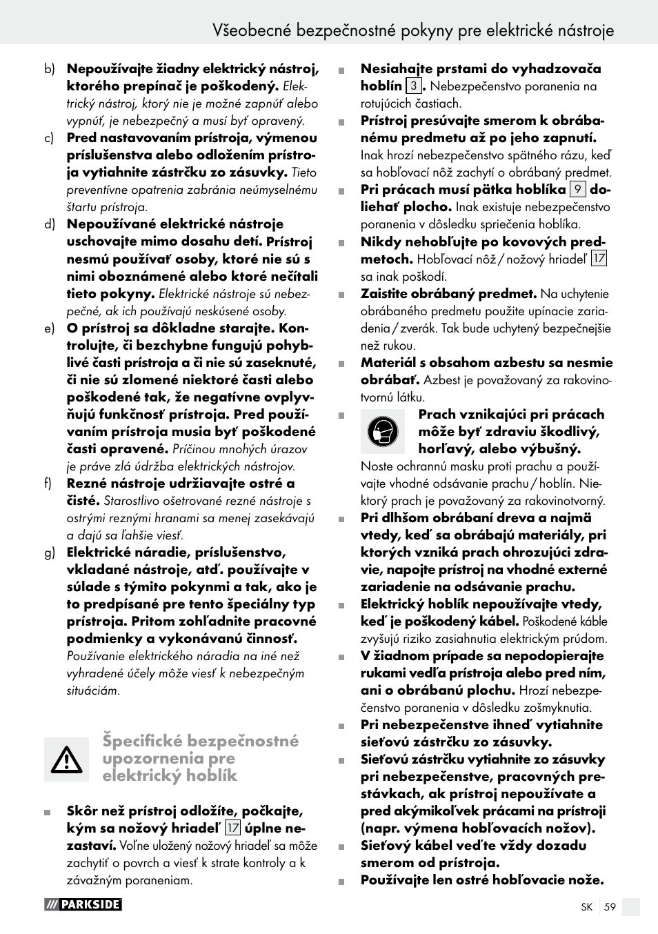 Parkside PEH 30 A1 User Manual | Page 59 / 75