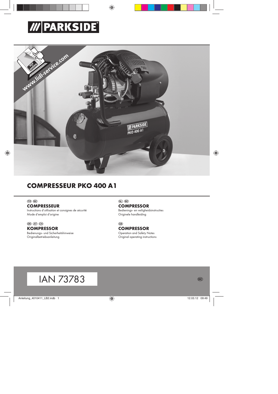 Parkside PKO 400 A1 User Manual | 62 pages