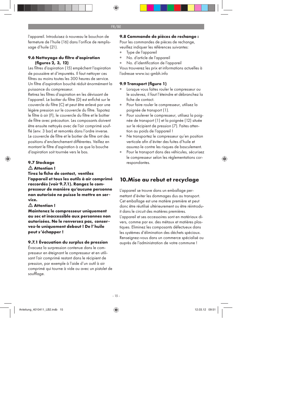 Mise au rebut et recyclage | Parkside PKO 400 A1 User Manual | Page 15 / 62