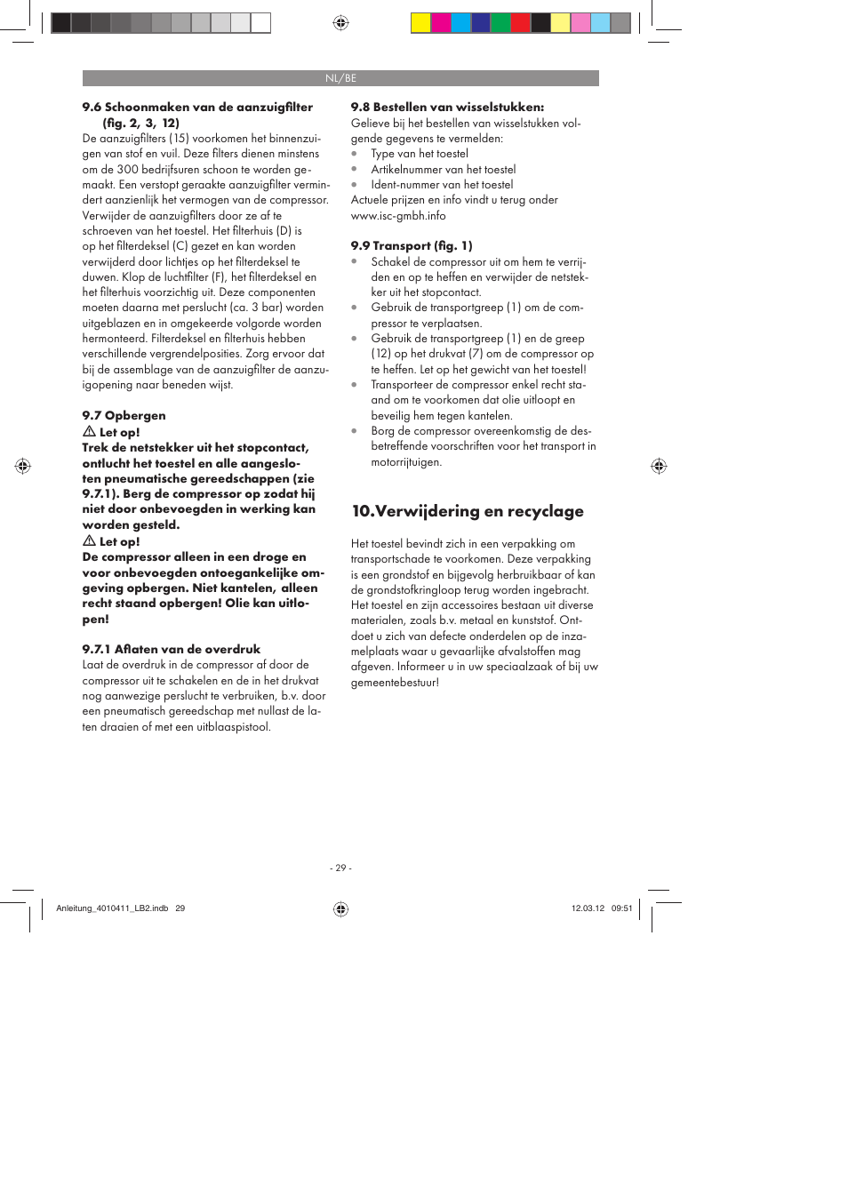 Verwijdering en recyclage | Parkside PKO 400 A1 User Manual | Page 29 / 62