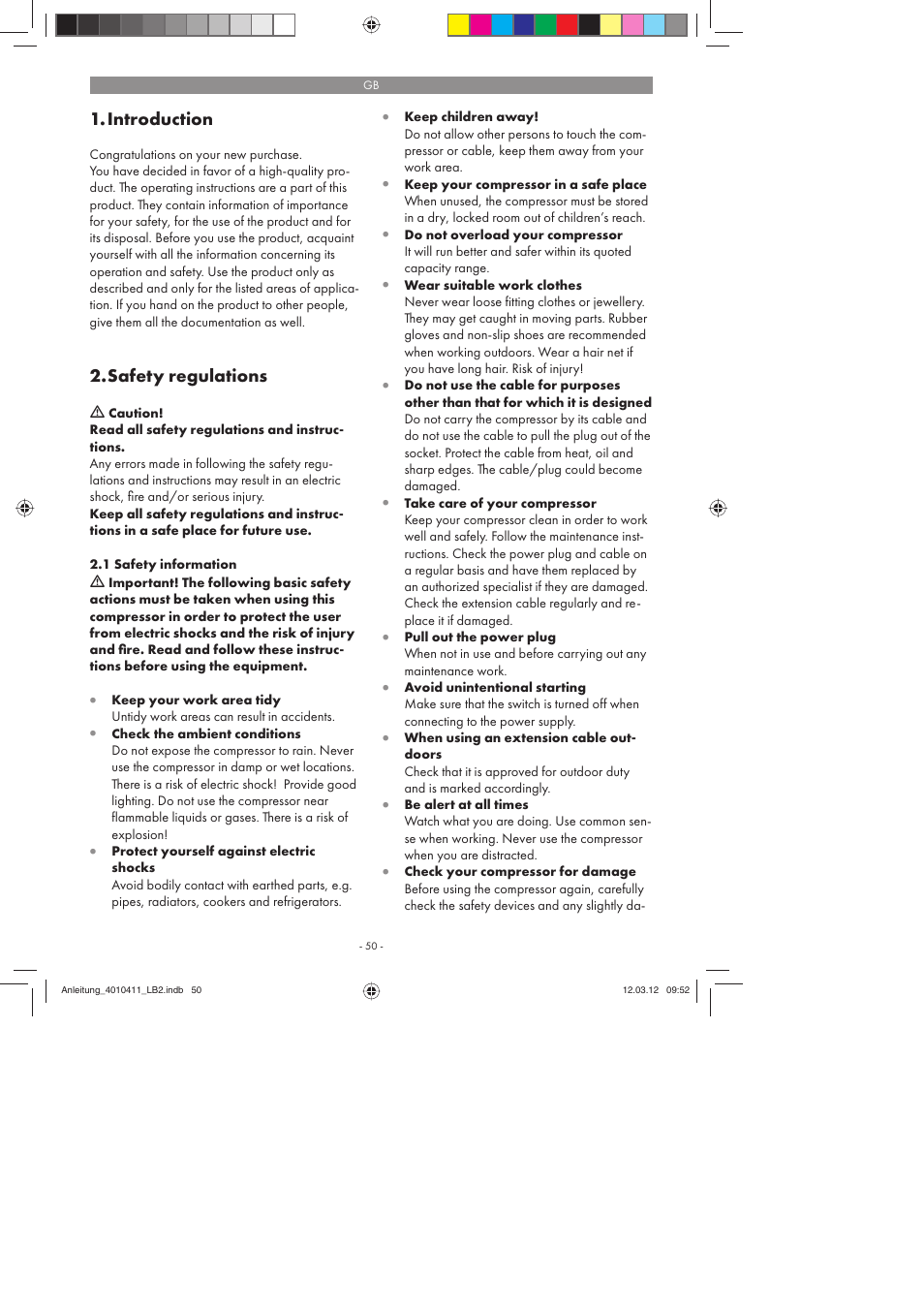 Introduction, Safety regulations | Parkside PKO 400 A1 User Manual | Page 50 / 62