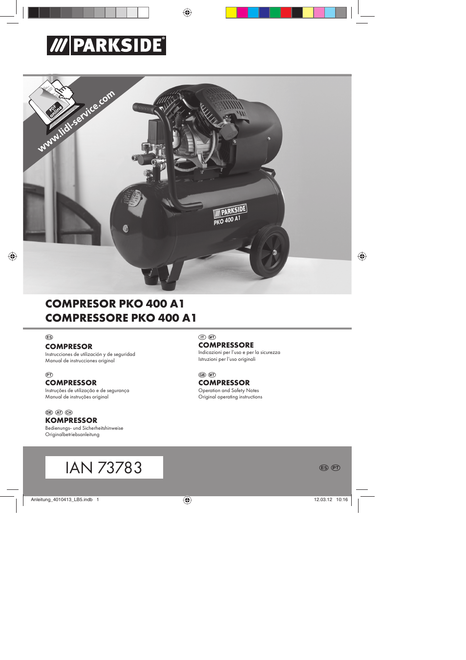 Parkside PKO 400 A1 User Manual | 78 pages