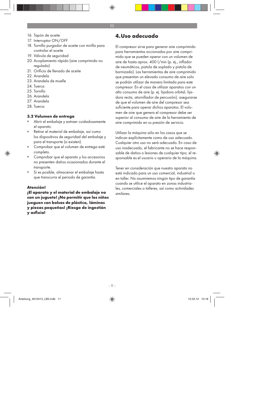Uso adecuado | Parkside PKO 400 A1 User Manual | Page 11 / 78