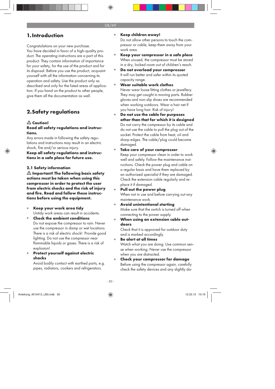 Introduction, Safety regulations | Parkside PKO 400 A1 User Manual | Page 50 / 78