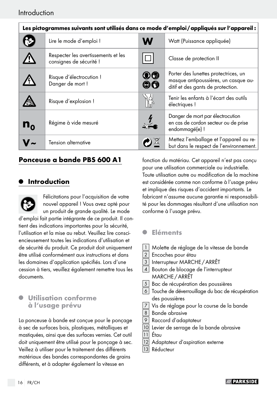 Parkside PBS 600 A1 User Manual | Page 16 / 45