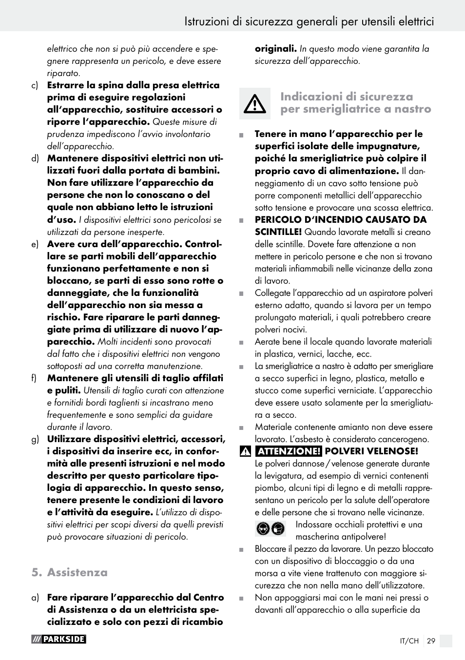 Assistenza | Parkside PBS 600 A1 User Manual | Page 29 / 45