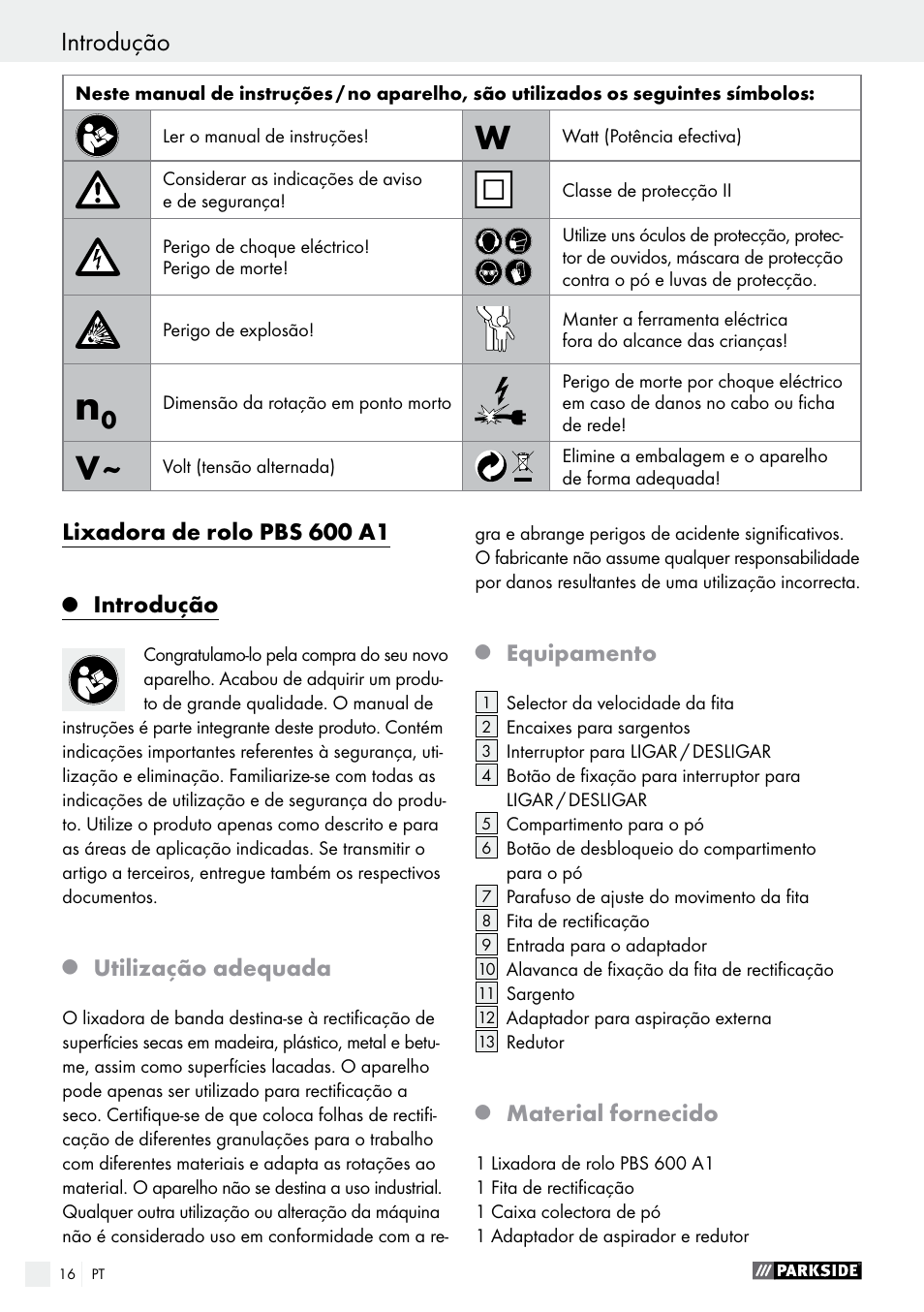 Parkside PBS 600 A1 User Manual | Page 16 / 45