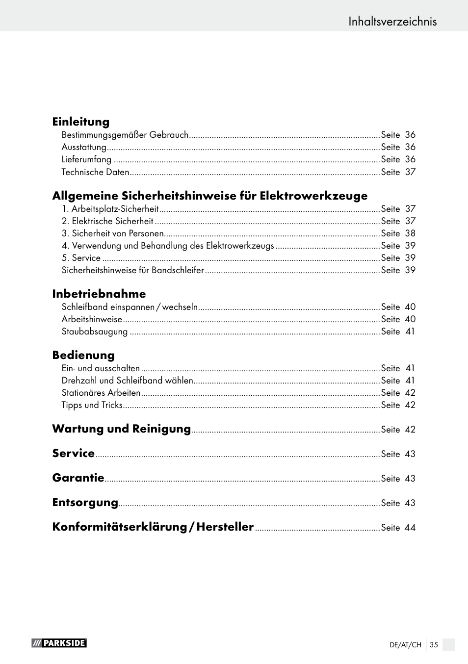 Parkside PBS 600 A1 User Manual | Page 35 / 45