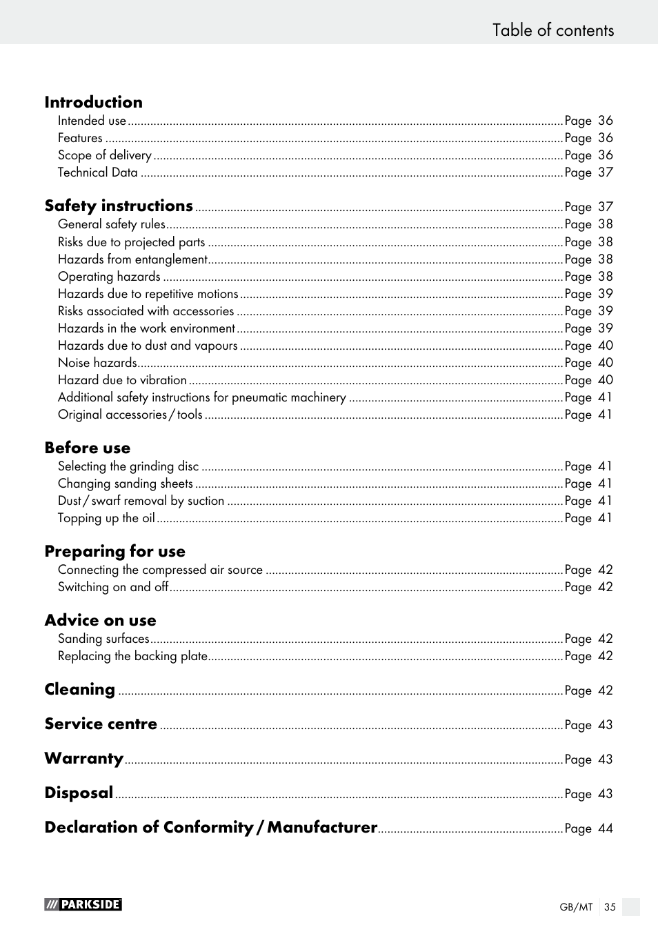 Parkside PDEXS 150 A1 User Manual | Page 35 / 56