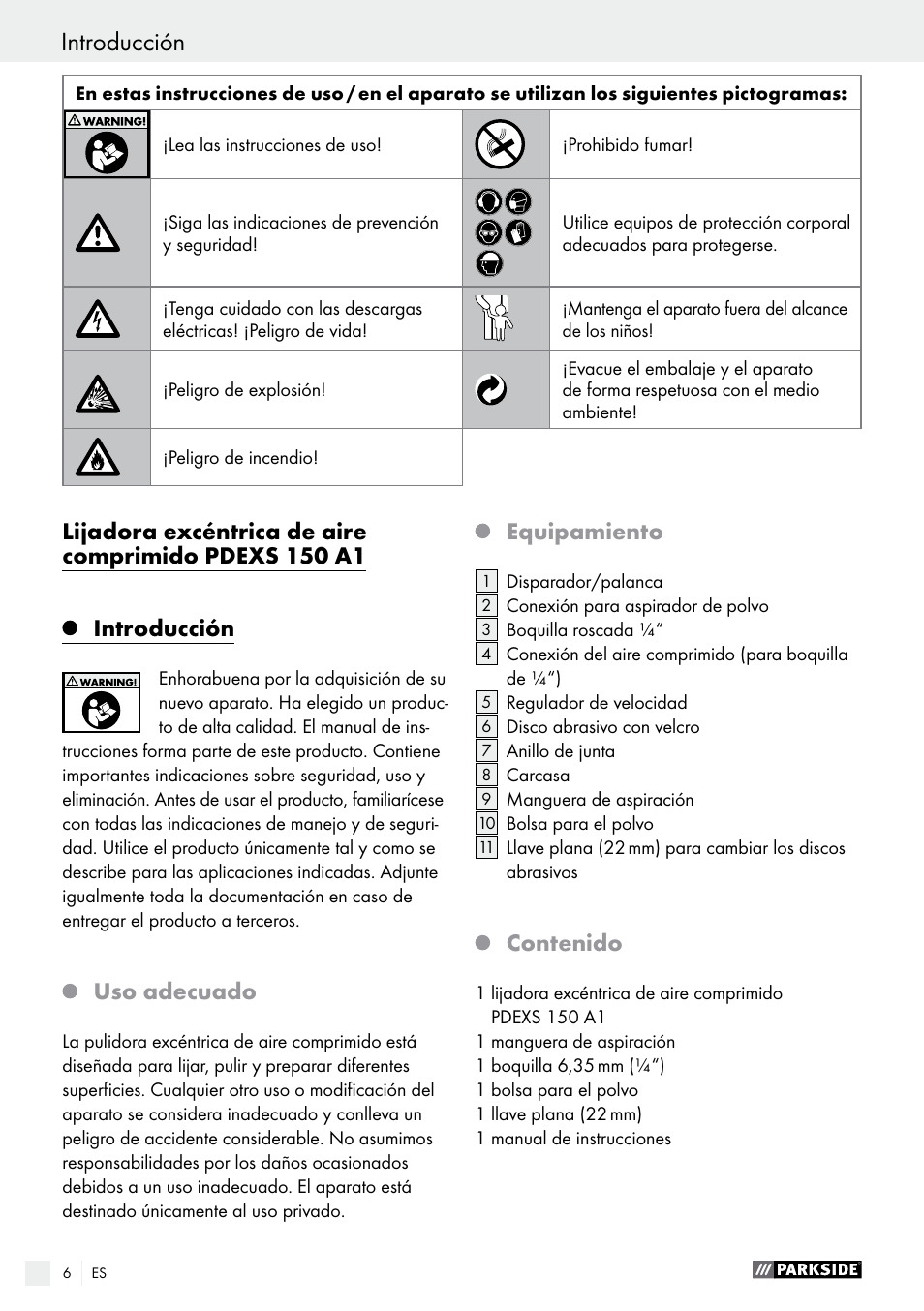 Parkside PDEXS 150 A1 User Manual | Page 6 / 56