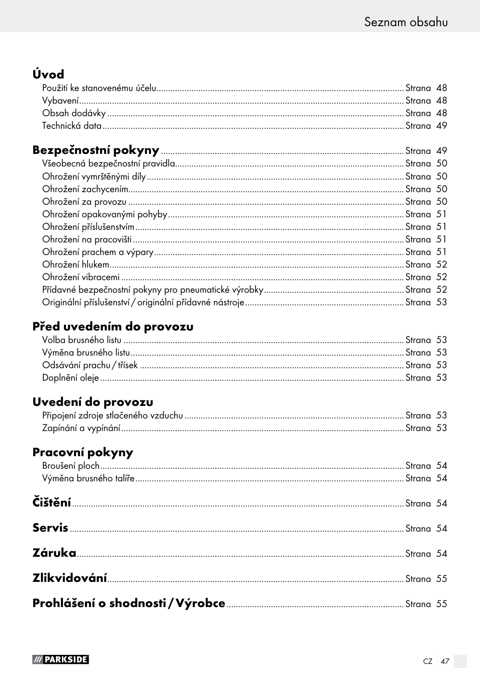Parkside PDEXS 150 A1 User Manual | Page 47 / 78