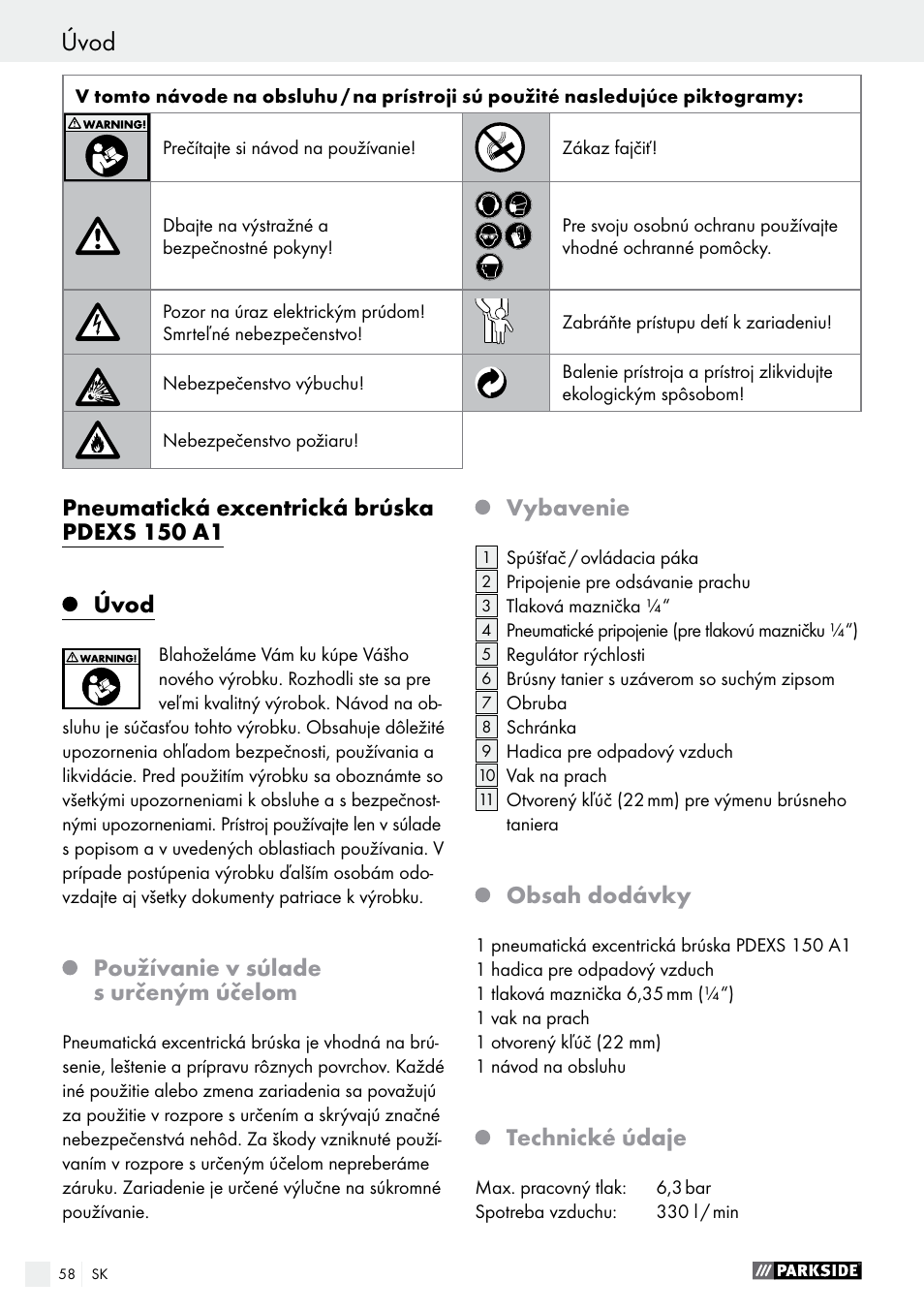 Parkside PDEXS 150 A1 User Manual | Page 58 / 78