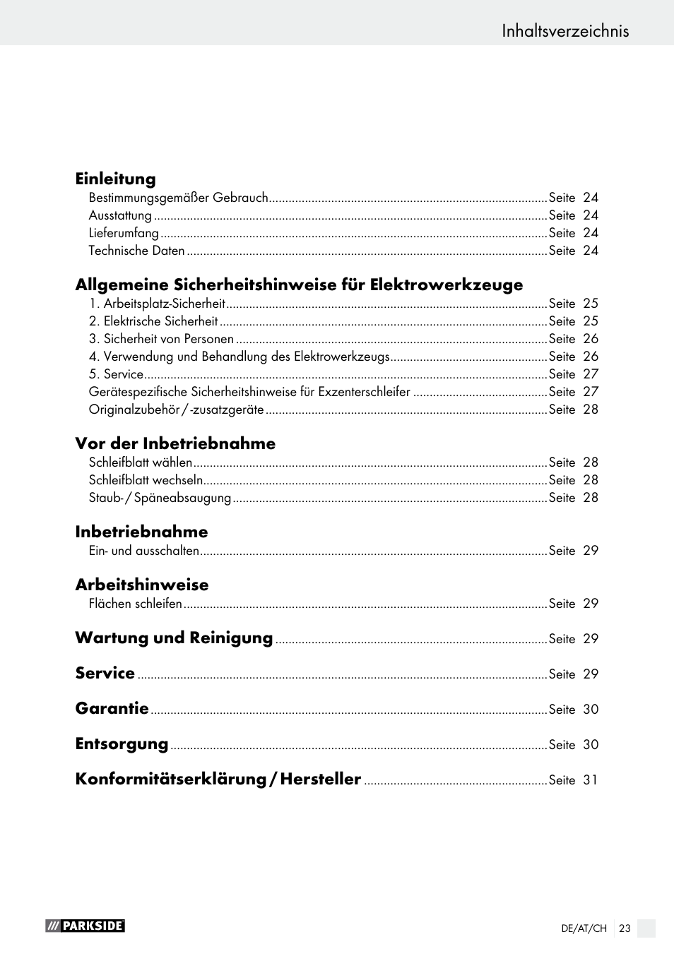 Parkside PEXS 270 A1 User Manual | Page 23 / 32