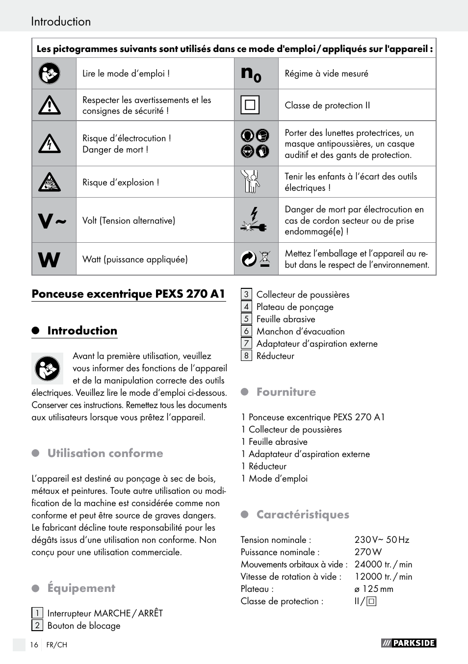 Introduction | Parkside PEXS 270 A1 User Manual | Page 16 / 43