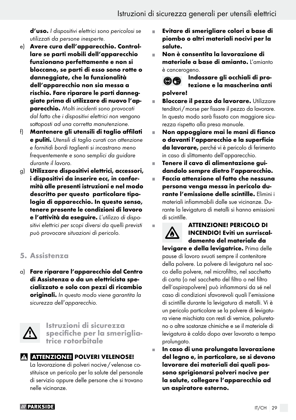 Assistenza | Parkside PEXS 270 A1 User Manual | Page 29 / 43