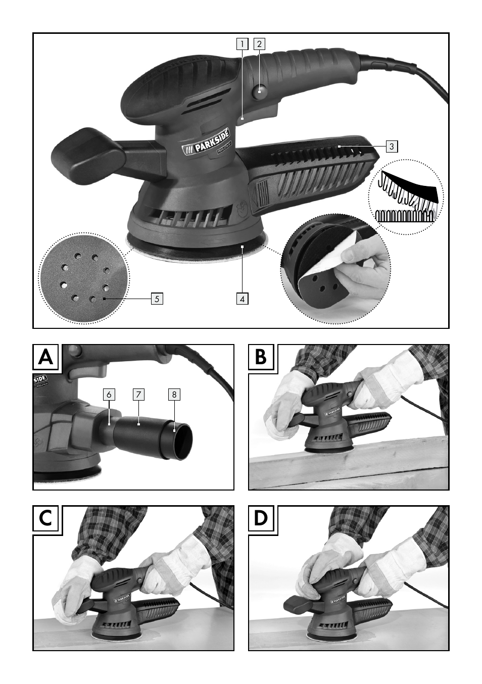 Dc b a | Parkside PEXS 270 A1 User Manual | Page 3 / 43