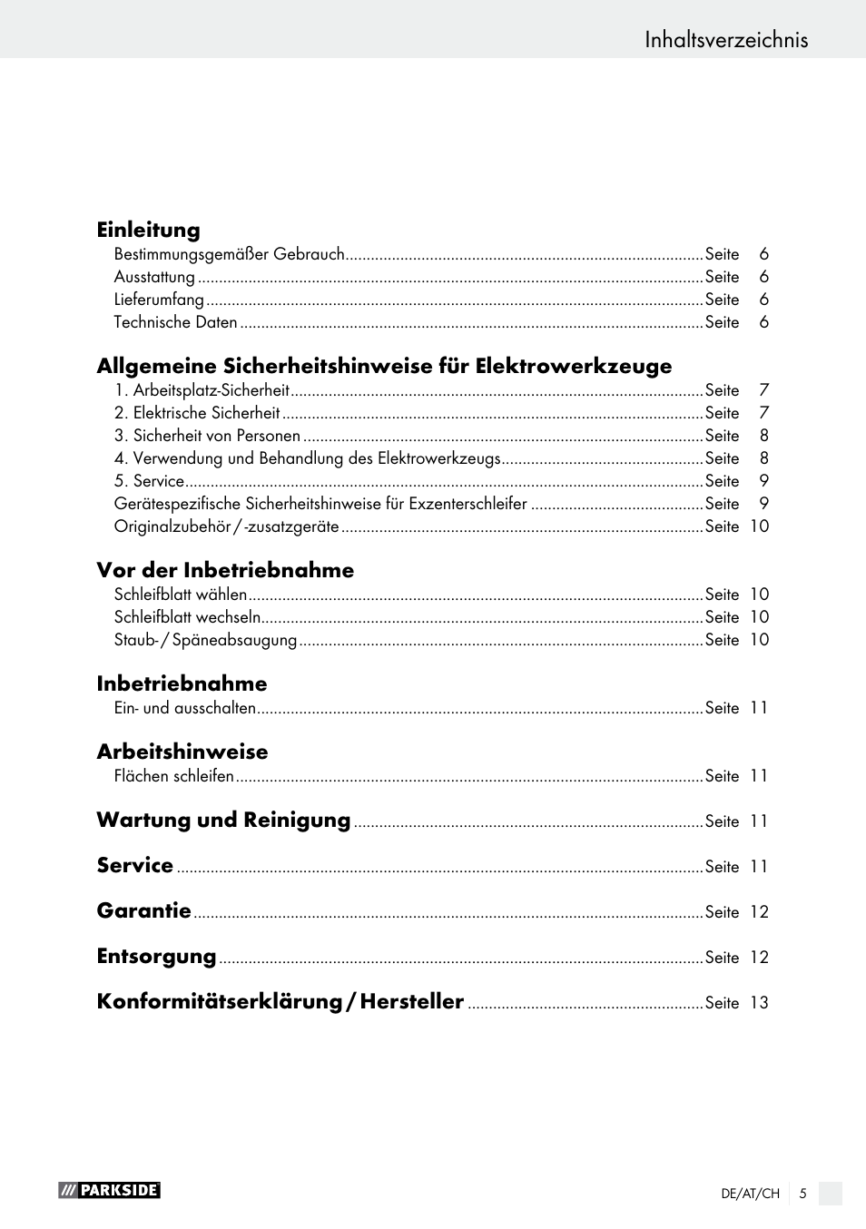 Parkside PEXS 270 A1 User Manual | Page 5 / 43