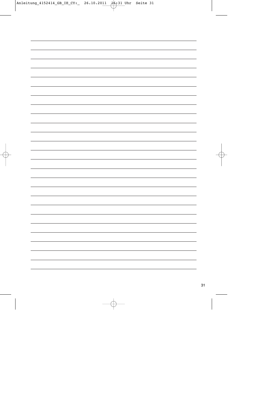 Parkside PSE 2800 A1 User Manual | Page 31 / 32
