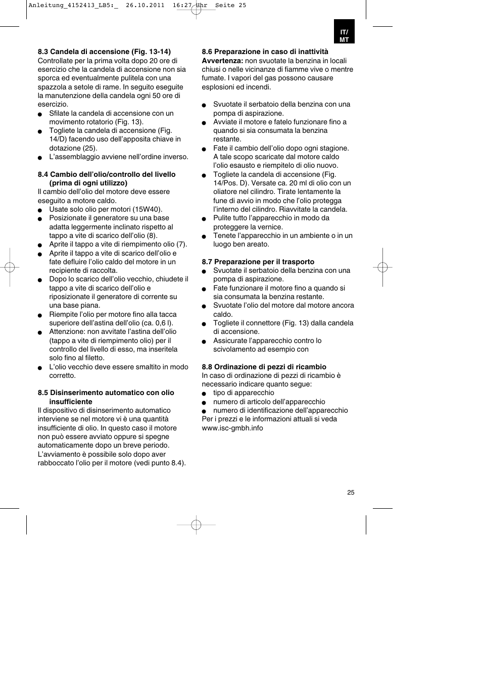 Parkside PSE 2800 A1 User Manual | Page 25 / 68