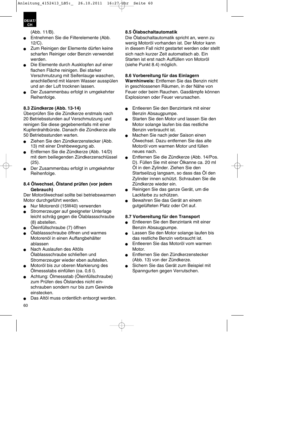 Parkside PSE 2800 A1 User Manual | Page 60 / 68