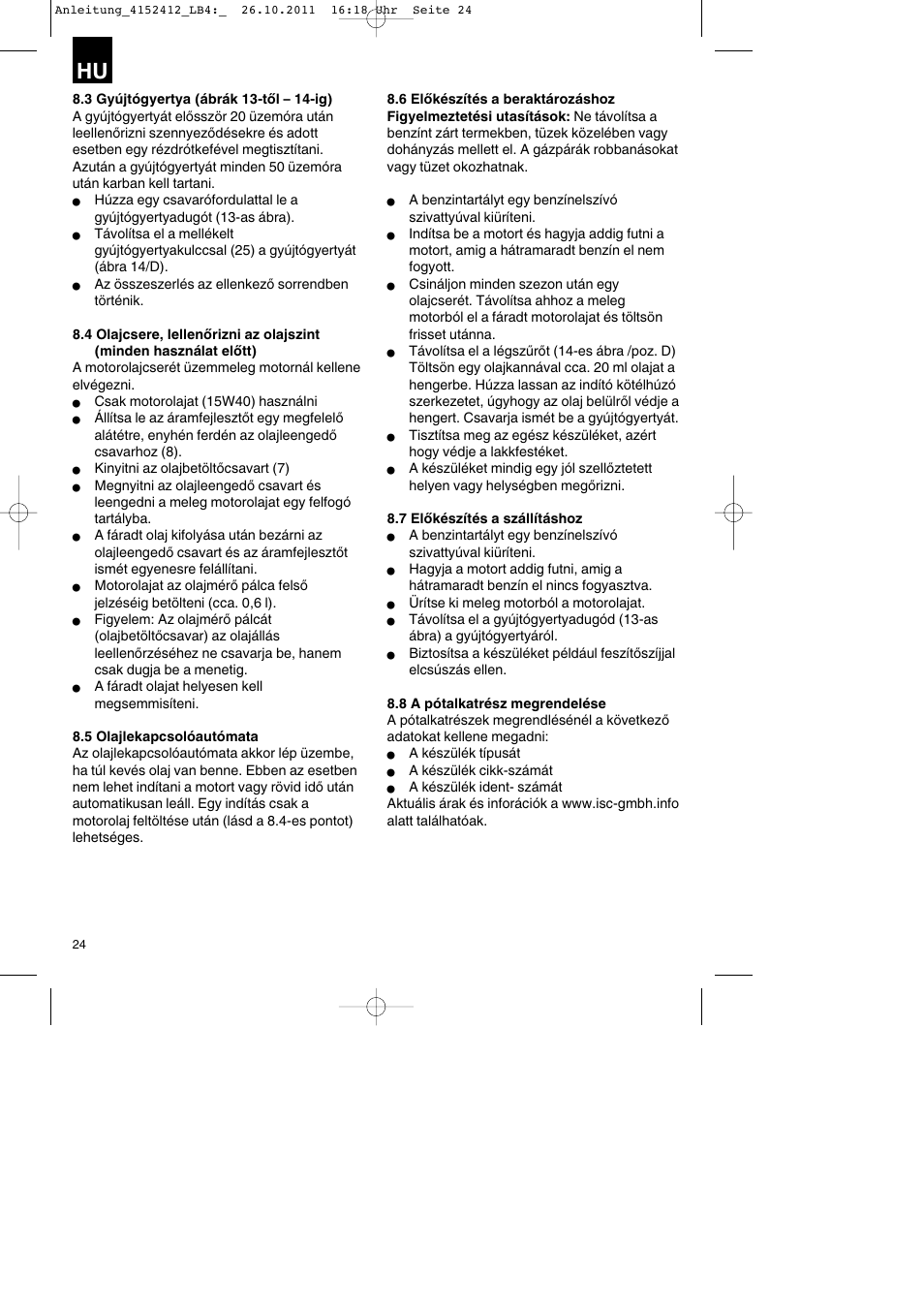 Parkside PSE 2800 A1 User Manual | Page 24 / 88