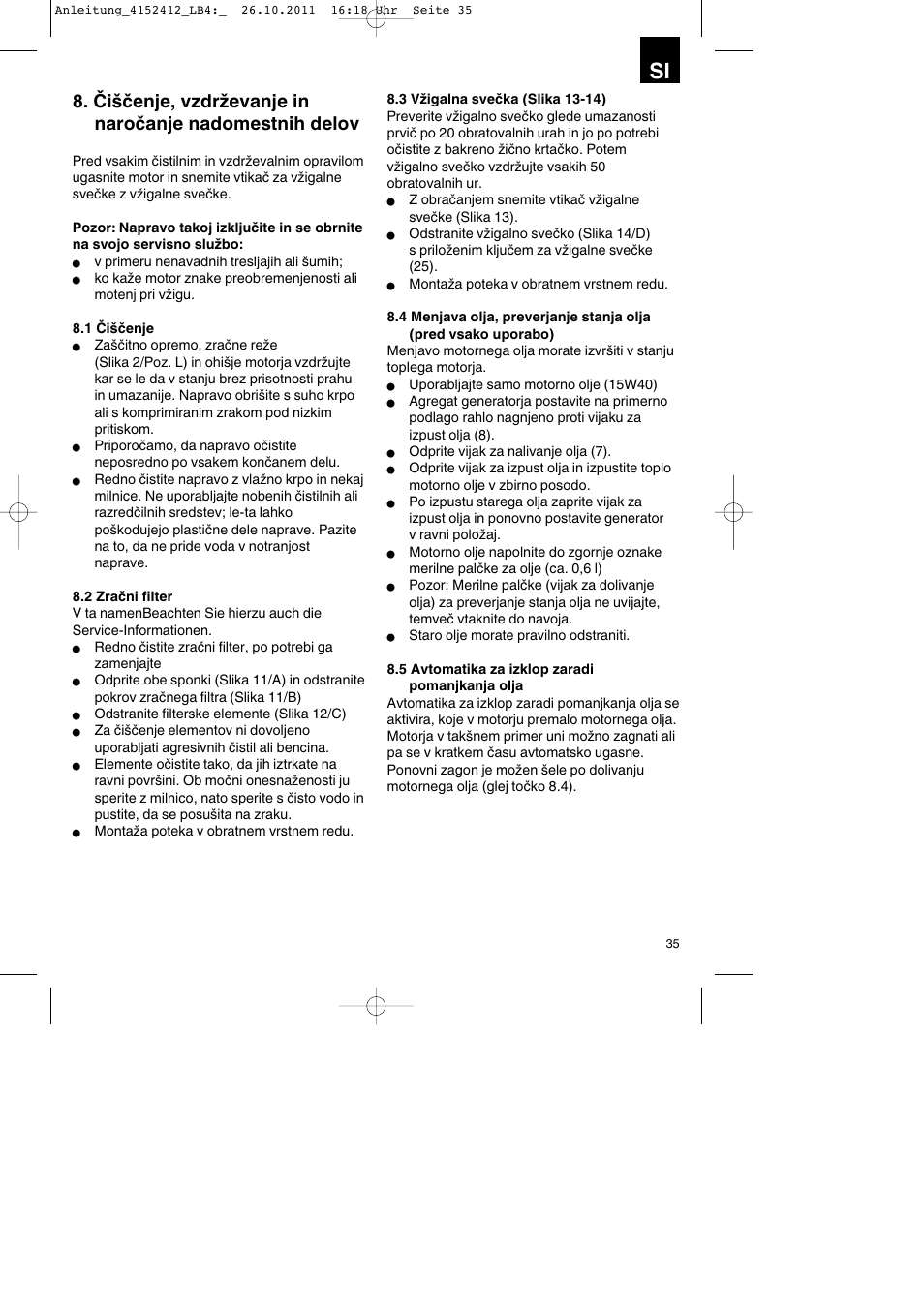 Parkside PSE 2800 A1 User Manual | Page 35 / 88