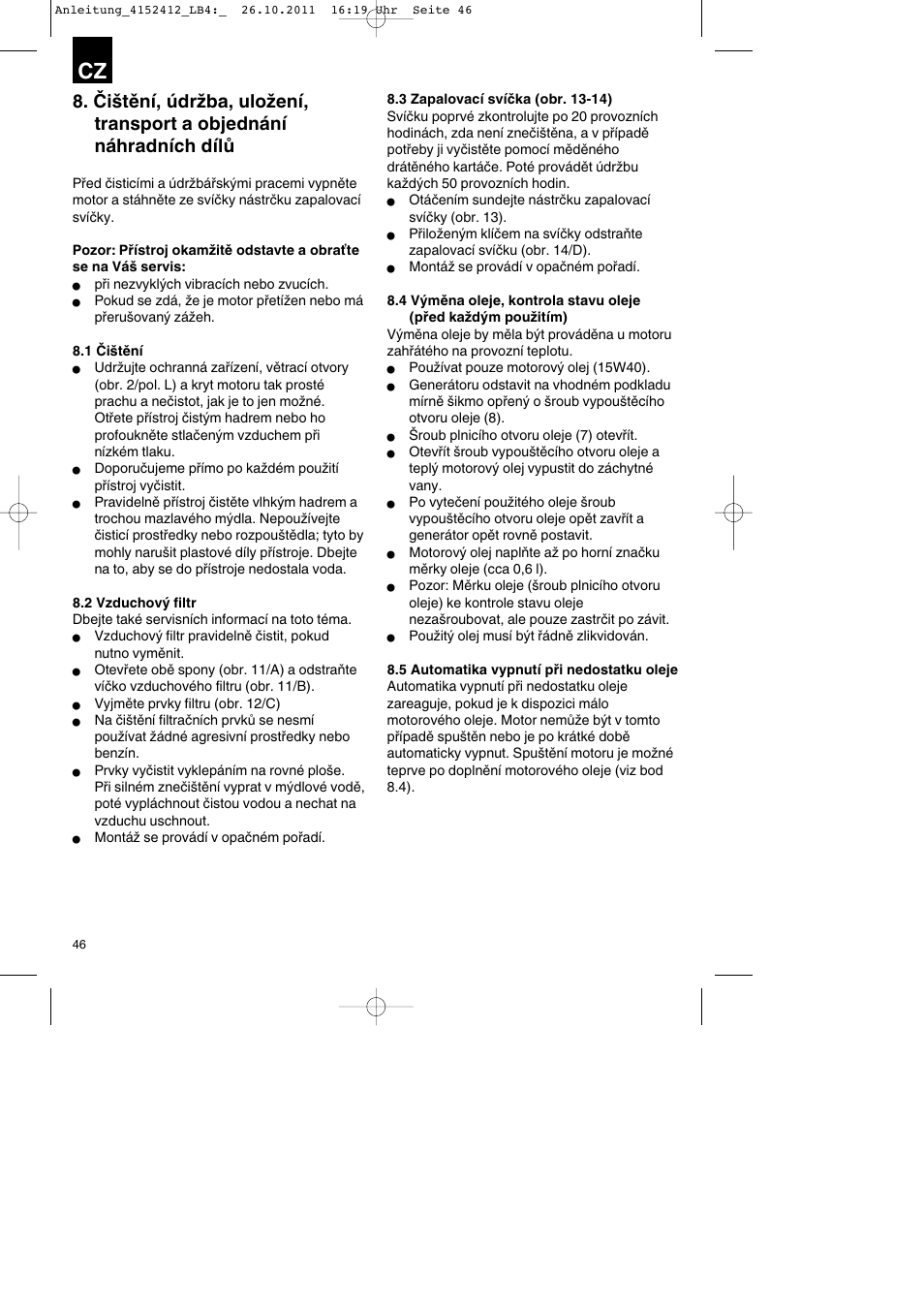 Parkside PSE 2800 A1 User Manual | Page 46 / 88