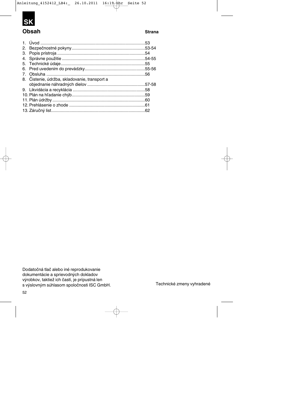 Parkside PSE 2800 A1 User Manual | Page 52 / 88