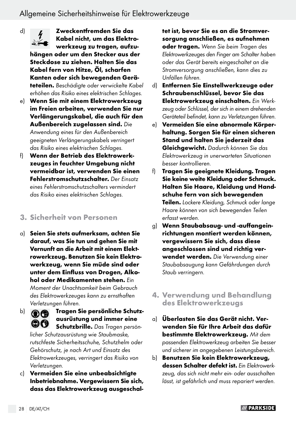 Parkside PDS 290 A1 User Manual | Page 28 / 43