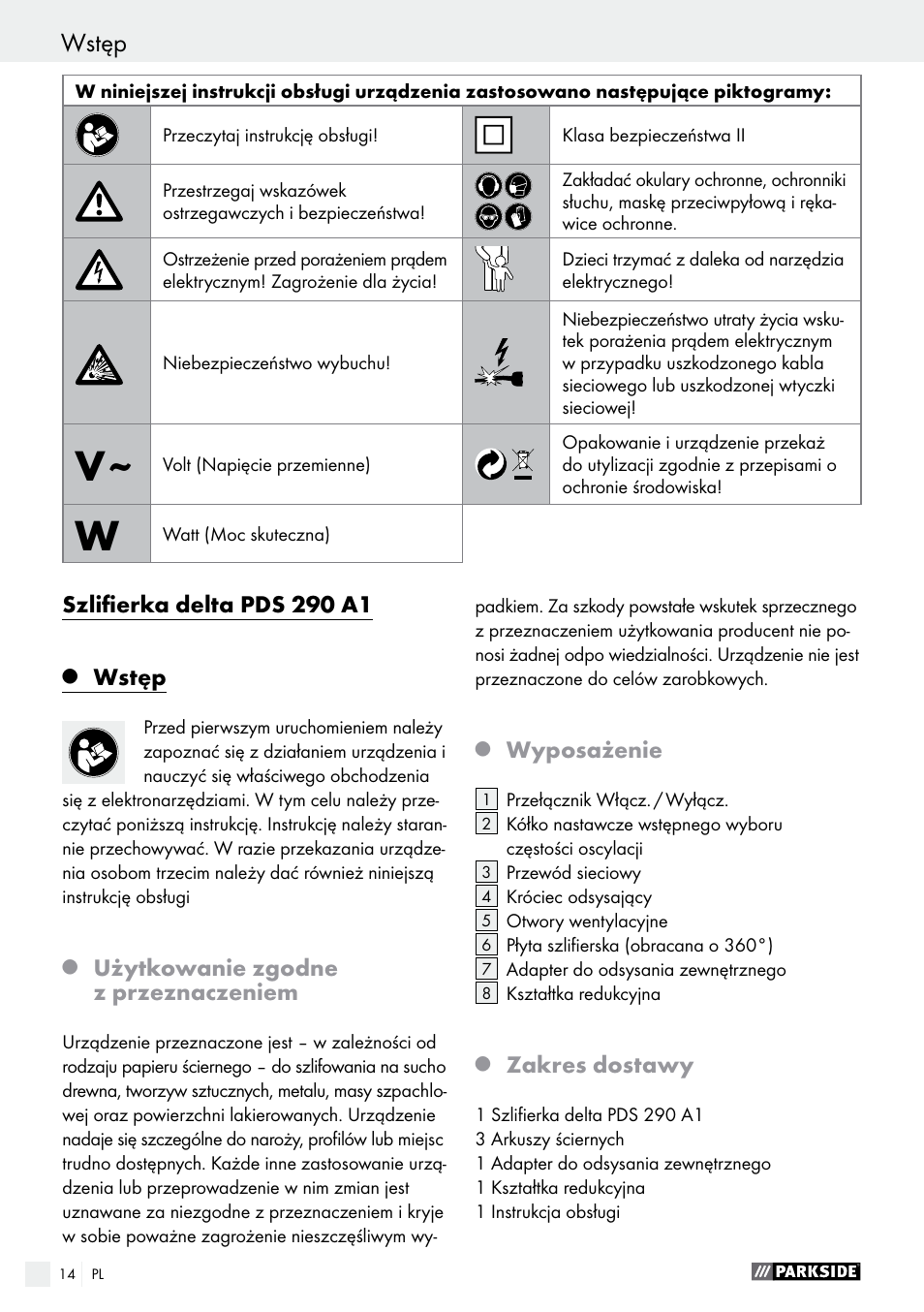 Parkside PDS 290 A1 User Manual | Page 14 / 48