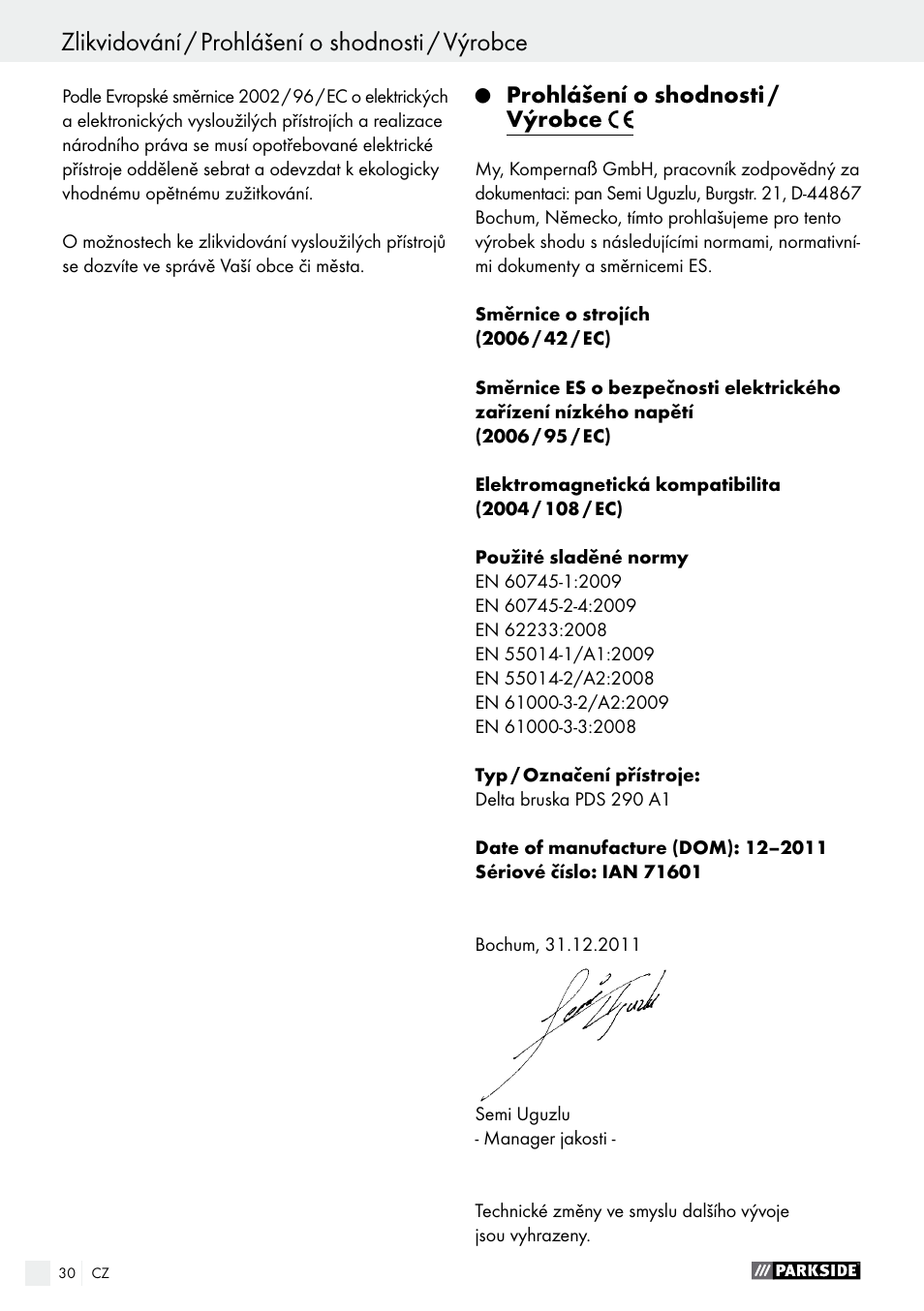 Parkside PDS 290 A1 User Manual | Page 30 / 48