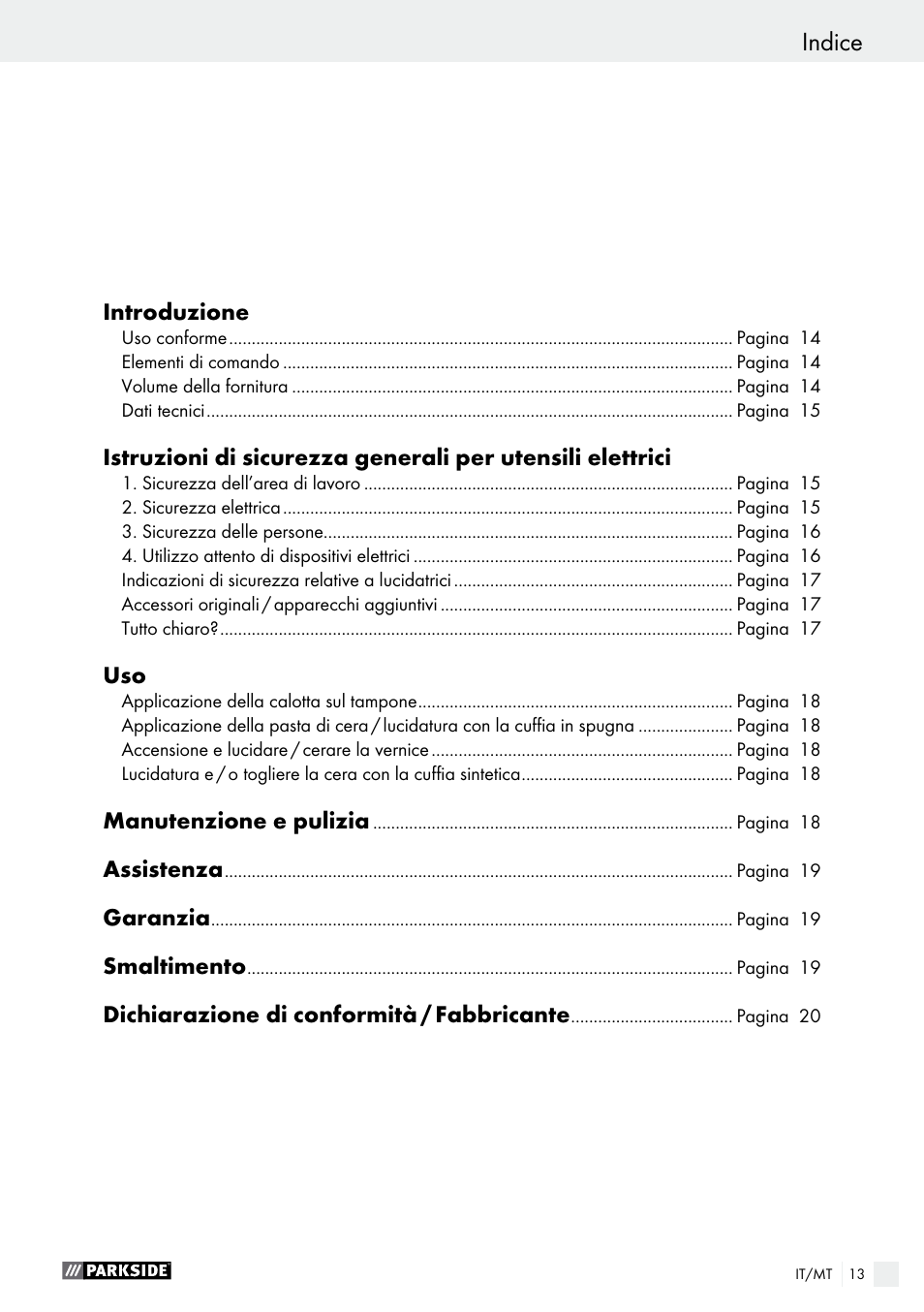 Declaración de conformidad / fabricante indice | Parkside PWP 90 A1 User Manual | Page 13 / 45