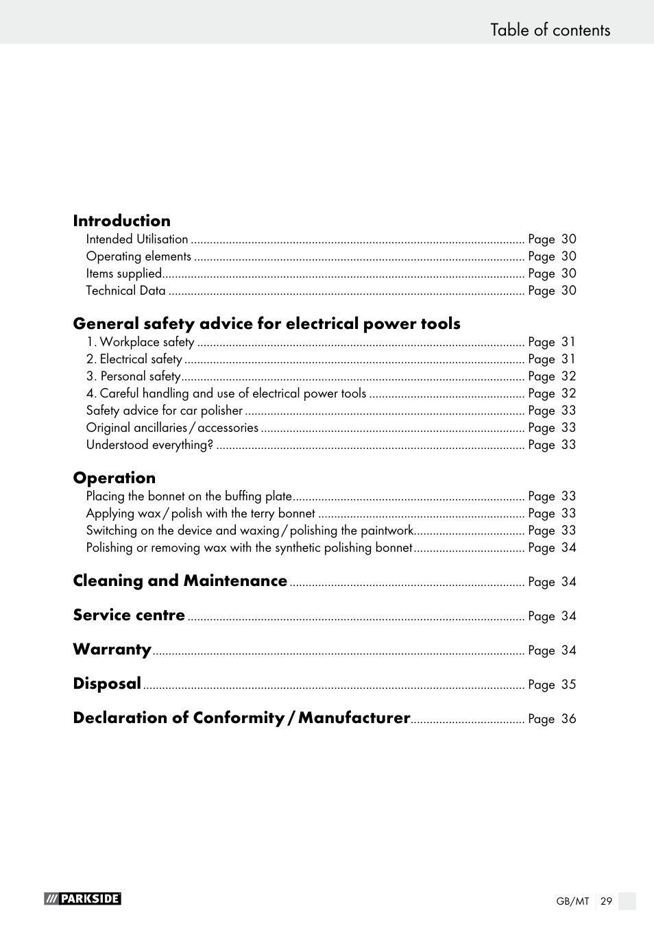 Parkside PWP 90 A1 User Manual | Page 29 / 45