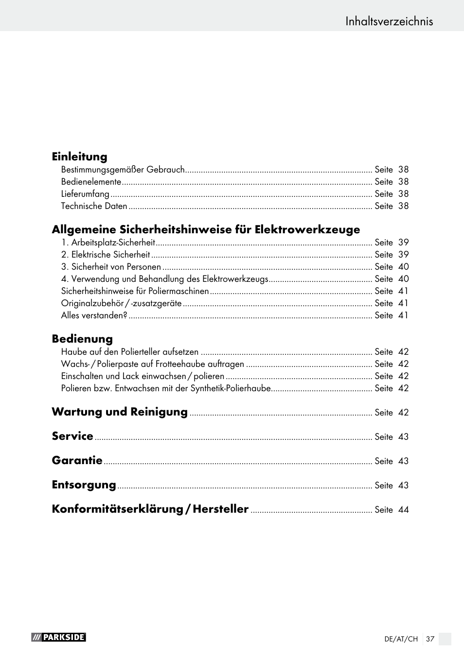 Parkside PWP 90 A1 User Manual | Page 37 / 45