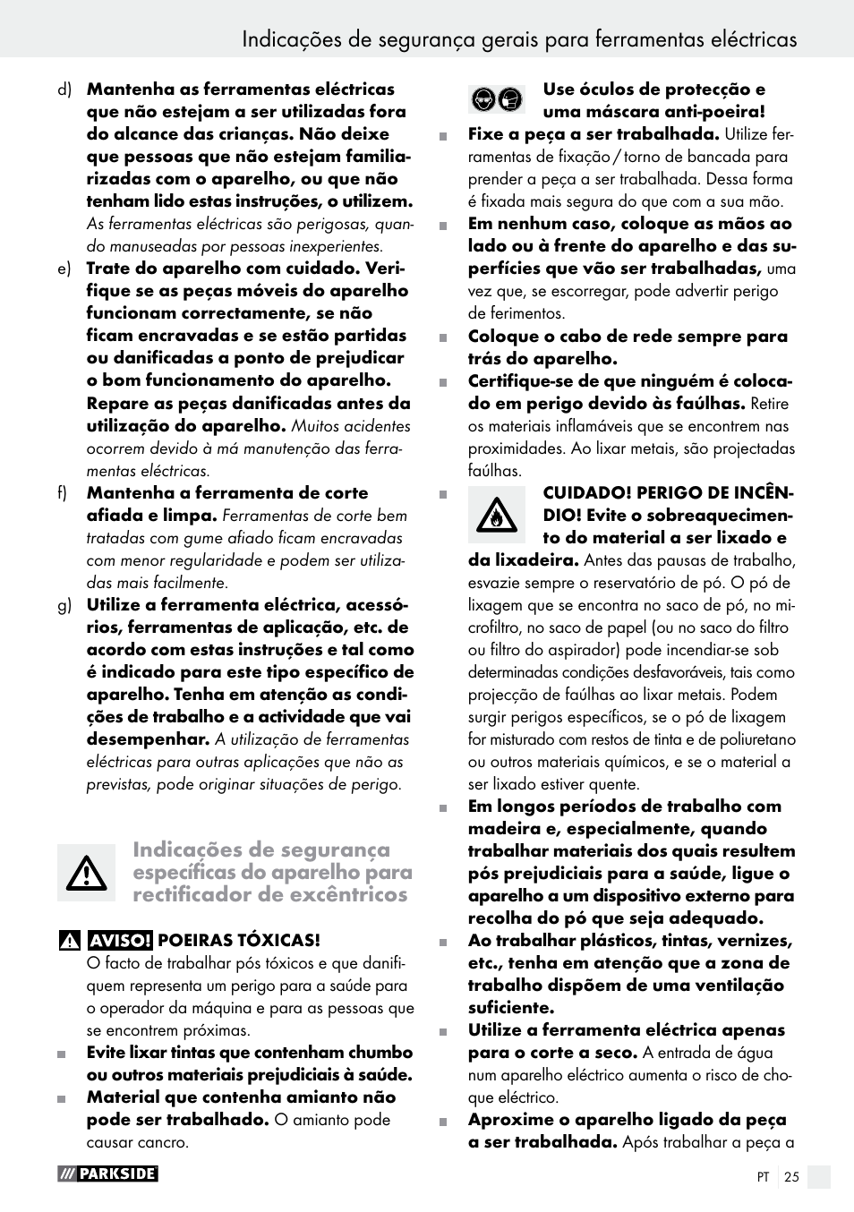 Parkside PEXS 270 A1 User Manual | Page 25 / 46