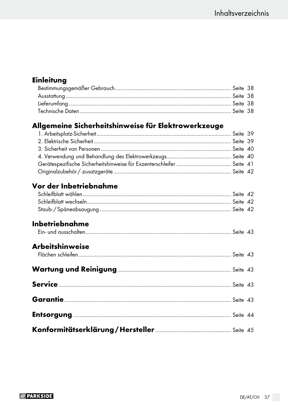 Parkside PEXS 270 A1 User Manual | Page 37 / 46