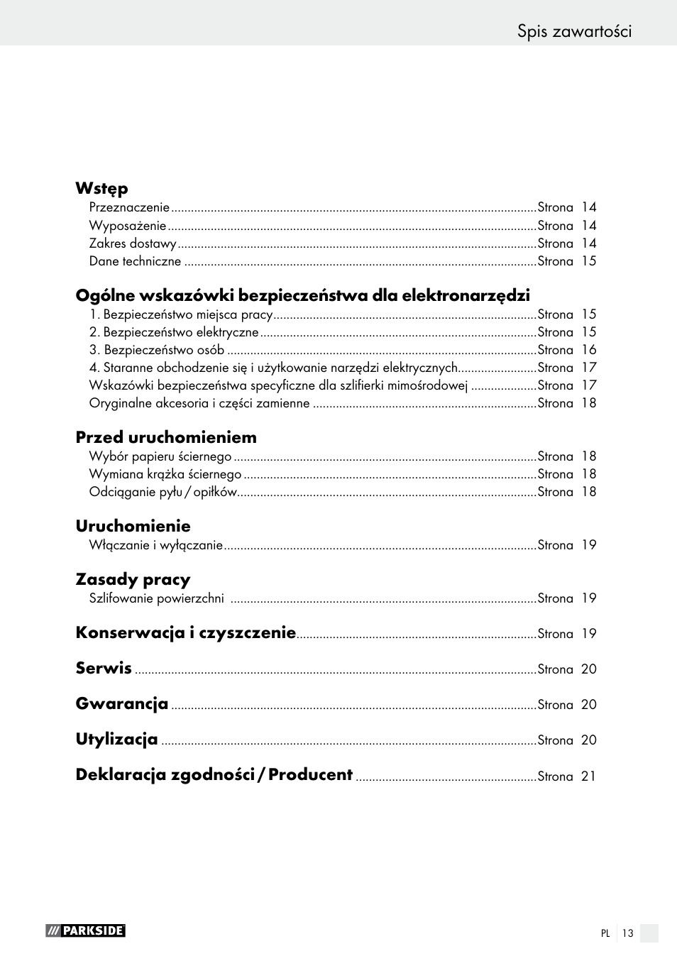 Parkside PEXS 270 A1 User Manual | Page 13 / 66