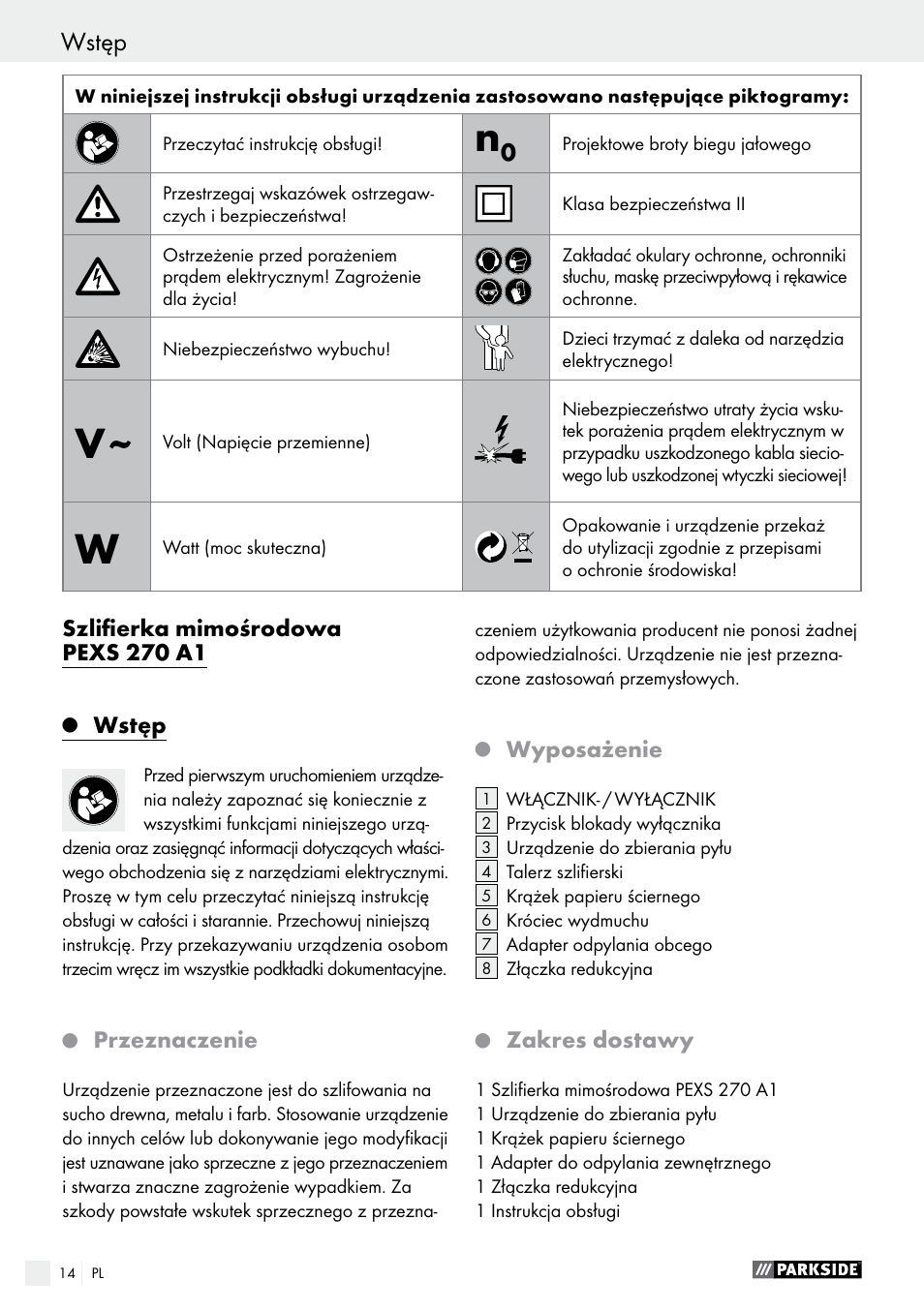 Parkside PEXS 270 A1 User Manual | Page 14 / 66