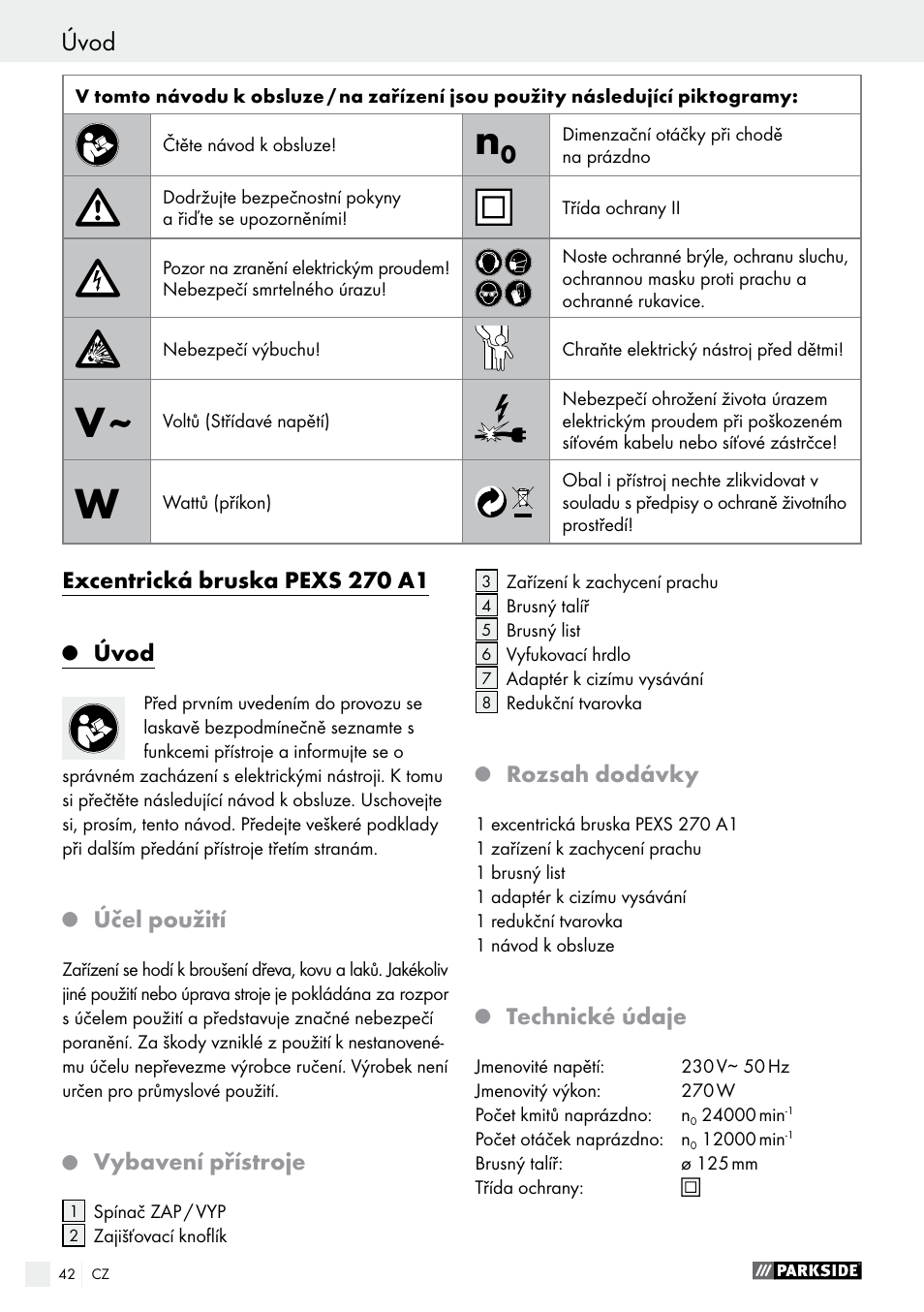 Parkside PEXS 270 A1 User Manual | Page 42 / 66