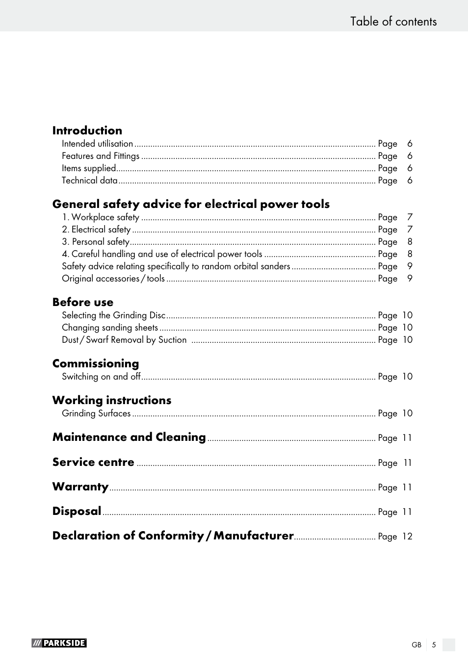 Parkside PEXS 270 A1 User Manual | Page 5 / 66