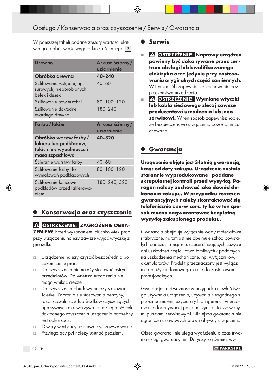 Konserwacja oraz czyszczenie, Serwis, Gwarancja | Parkside PSS 250 A1 User Manual | Page 23 / 75