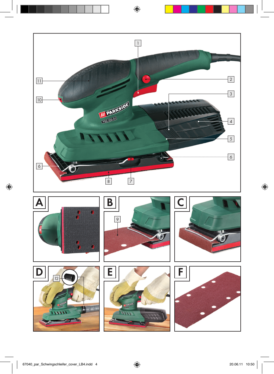 Ab c, De f | Parkside PSS 250 A1 User Manual | Page 3 / 75