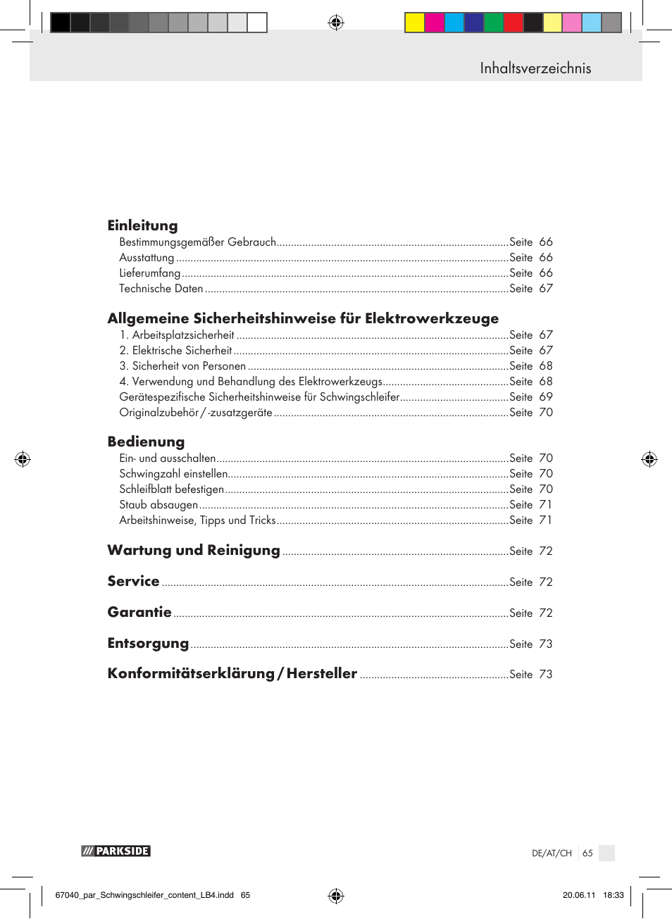 Parkside PSS 250 A1 User Manual | Page 66 / 75