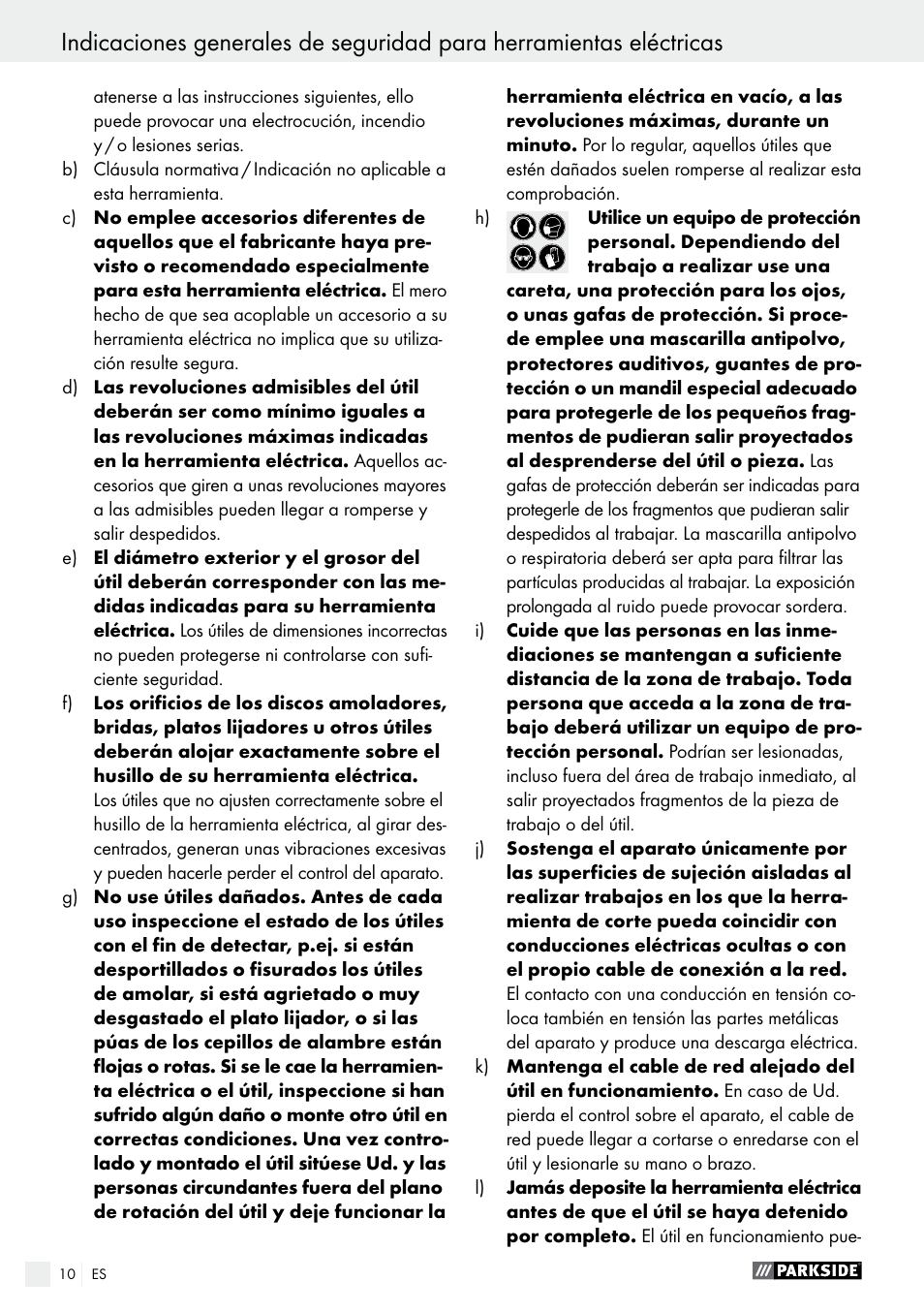Parkside PMGS 12 A1 User Manual | Page 10 / 70